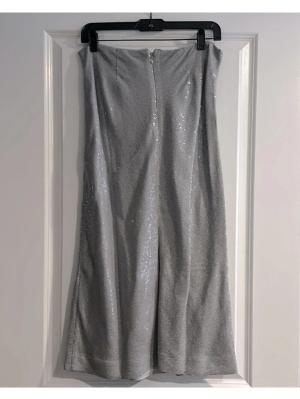 Madewell Sequin Midi Skirt Solstice Gray Silver Size 8 NWT